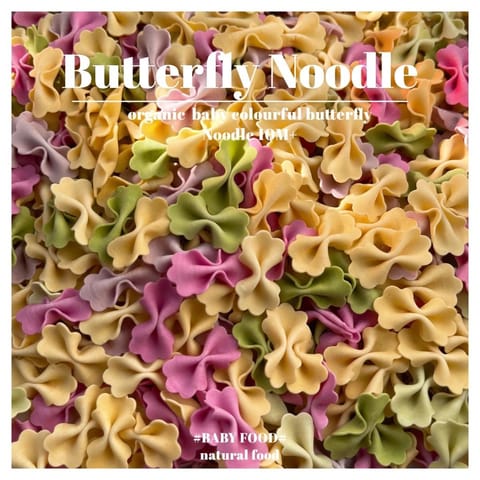 Organic  baby colourful butterfly Noodle 10M+