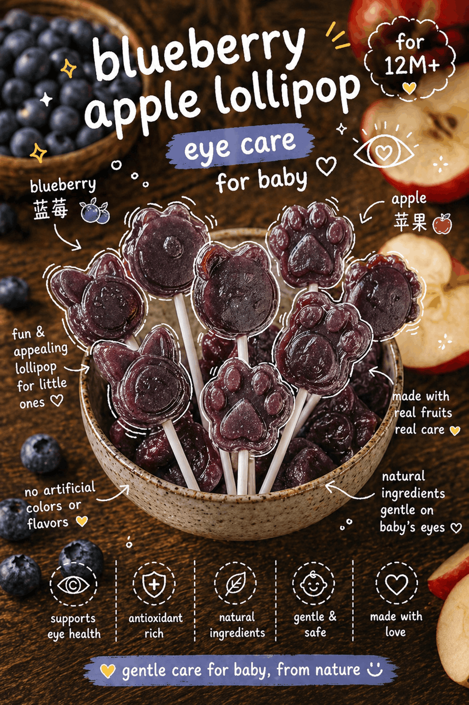 蓝莓护眼棒棒糖Baby Eye Care Lollipops 5