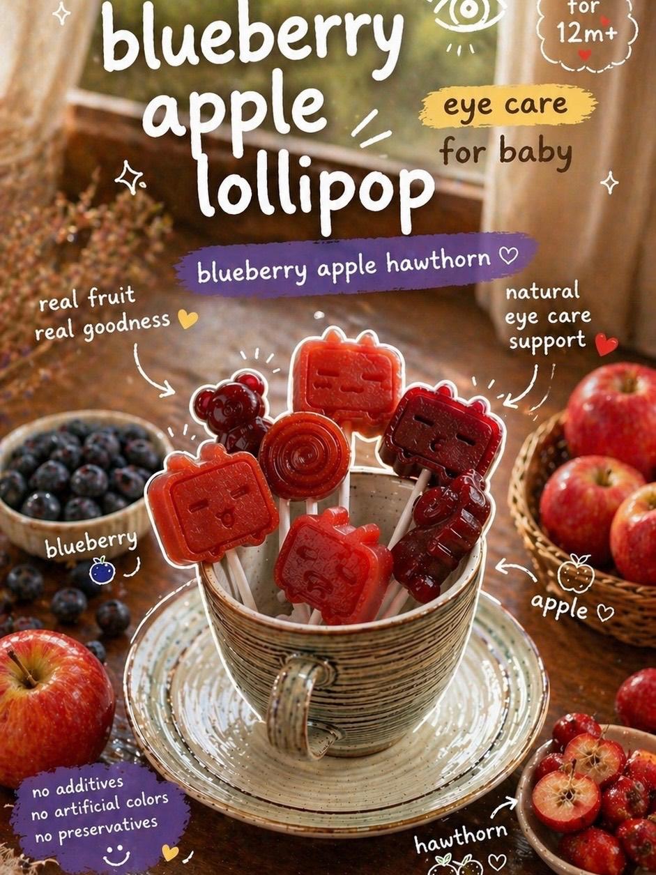 蓝莓护眼棒棒糖Baby Eye Care Lollipops 1